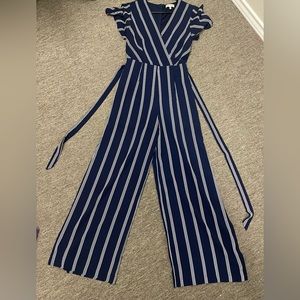 Navy and White Jumpsuit